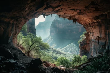 Fotobehang Deep canyon drone ariel view,natural background and wallpaper © Наталья Добровольска