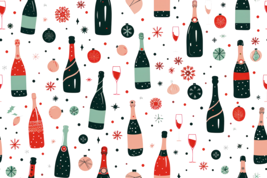 Festive Christmas Pattern with Pastel Tones - Powered by Adobe