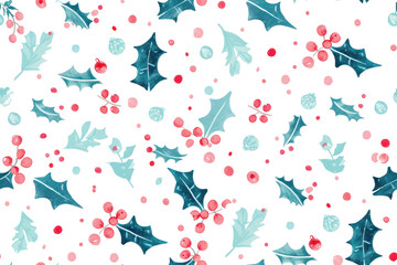 Pastel Christmas New Year Seamless Pattern