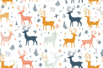 Pastel Christmas Seamless Pattern Background