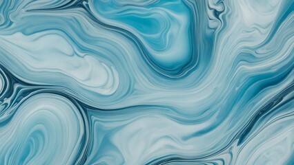 abstract background A creative illustration of a baby blue fluid art marbling paint texture.  