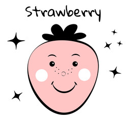 Strawberries on a white background. Doodle