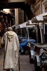 people in the street of fez