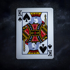Poker cards. Aces and queens. Casino game. Betting. Chips.