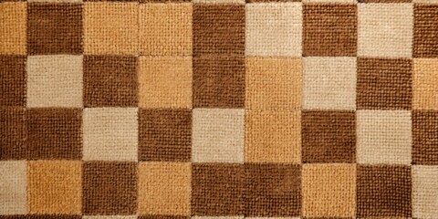 Khaki square checkered carpet texture