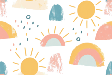 Pastel Morning Theme with Seamless Pattern