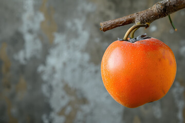 persimmon with a orange color and a sweet taste