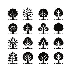 Fototapeta premium Tree icon set. Park and garden trees, nature, forest concept. Vector illustration