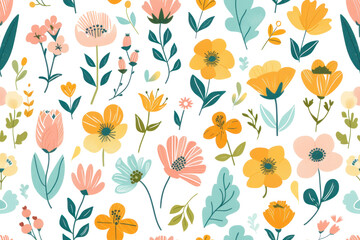 Obraz premium Pastel Floral Pattern for Morning Design
