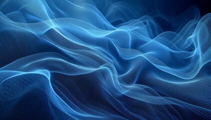 Obraz premium abstract blue background with a wavy shape in the style of grid-like structures Generative AI