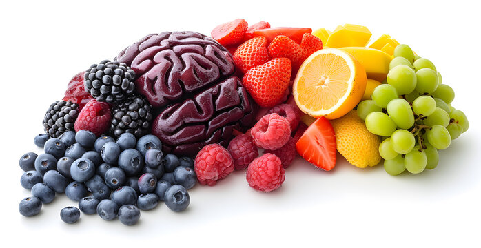 Food Forming a Brain Concept Think What You Eat Healthy Food Is Wellness