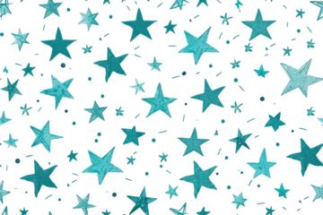 Pastel Star Pattern on Transparent Background