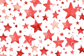Pastel Star Pattern on Transparent Background