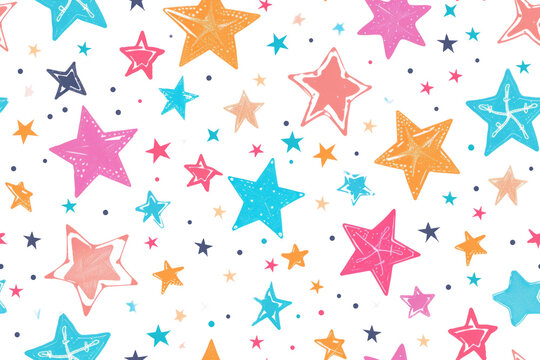Pastel Star Seamless Pattern for Design