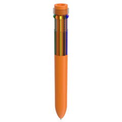 3D rendering illustration of a multicolor pen