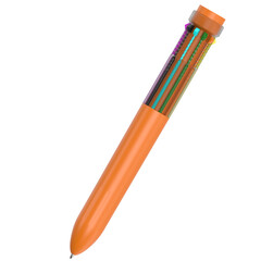 3D rendering illustration of a multicolor pen