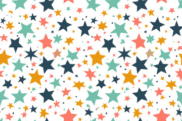 Pastel Star Pattern Seamless Background