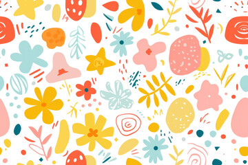 Seamless Pastel Summer Pattern Background