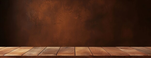 Empty Wooden Table on Dark Background