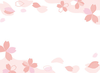 モダンデザインの桜フレーム背景素材（さくら　春　見出し　タイトル）