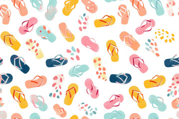 Pastel Flip-Flops Pattern Summer Design