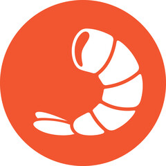 Shrimp logo. Isolated shrimp on white background. Prawns