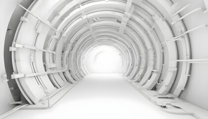 Abstract Technology Background. Minimal Architecture Design. White Industrial Wallpaper