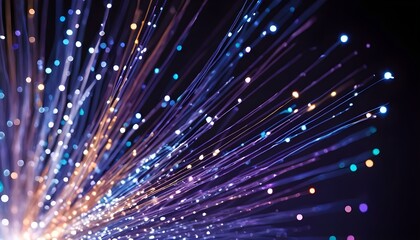 Naklejka premium Defocused image of fiber optics lights abstract background