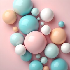 Geometric forms: Abstract background with pastel spheres