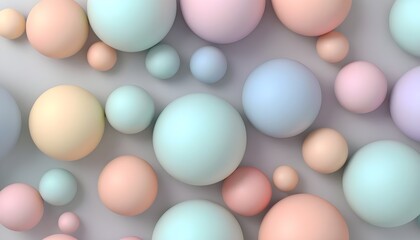 Geometric forms: Abstract background with pastel spheres
