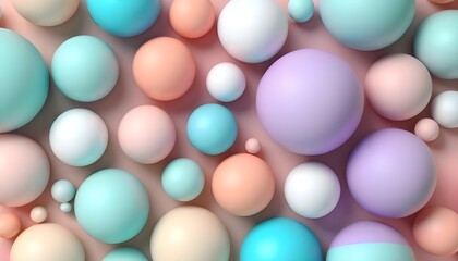Geometric forms: Abstract background with pastel spheres