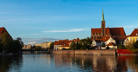 Naklejka premium Cityscape panorama of the Old Town, Wroclaw, Poland