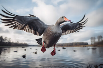 Goose flying, wild goose, wild duck, wild animal