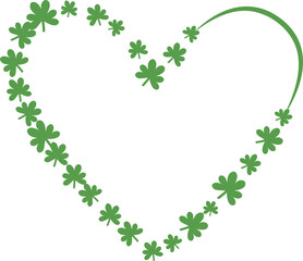 Clover Leaves Heart Shaped Border Frame St Patricks Day
