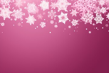 Magenta christmas card with white snowflakes 