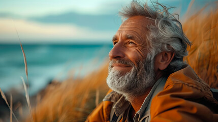 smiling retiree enjoying their newfound freedom and leisure time, plan life insurance at retirement concept - AI Generated