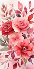 Pink roses background, Floral design, Romantic illustration, Valentine's day