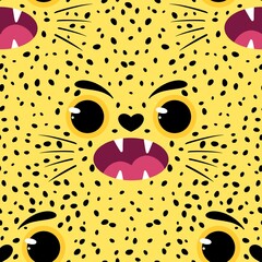 Cartoon Halloween animals seamless cats pattern for wrapping paper and fabrics and kids and party accessories