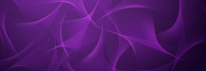 Abstract illustration with spirograph figures made of lines on a purple background