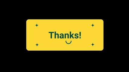 Thanks Message Animation with transparent background
