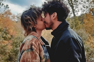 Dos personas besándose 