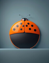 minimalist macrophotography with ladybug, ilustration