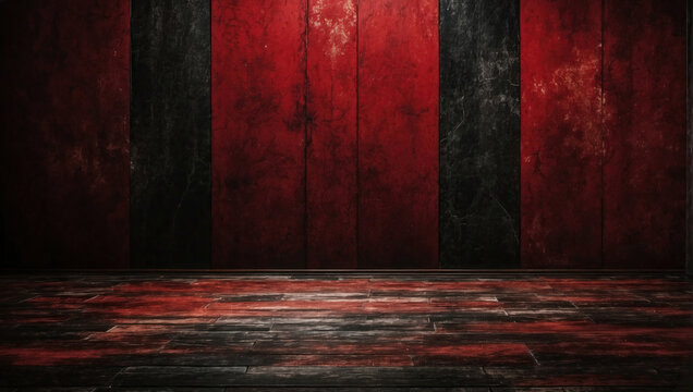 Rough Wall with Red and Black Color for Wallpaper Pattern and Texture Background, using Generative aii