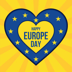Colored europe day template with text Vector