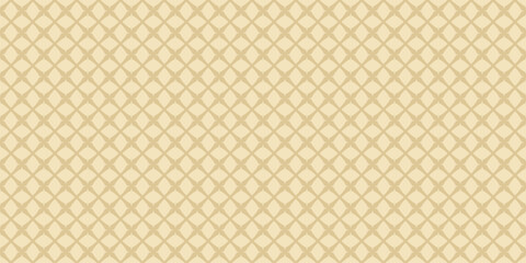 Subtle golden vector mesh seamless pattern. Abstract minimalist geometric texture with diagonal cross lines, small net, grid, lattice. Simple luxury background. Gold repeated decorative geo design