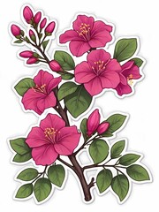 blossom branch, bouquet of flowers, flower stickers