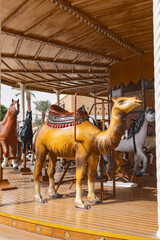 Camel on a carousel in the Diriyah area of Riyadh.