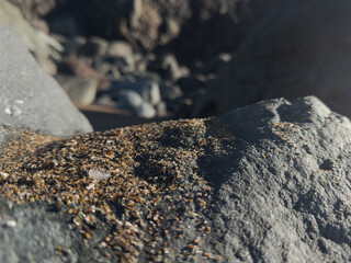 Rocks on the beach in San Francisco.