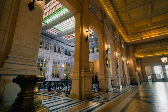Buenos Aires, Argentina - May 19, 2023: Interior of Kirchner Cultural Centre