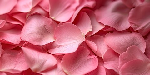 Colorful pink flower petals in pile